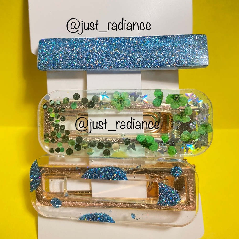 ✨Resin hair clips, Handmade ☺️